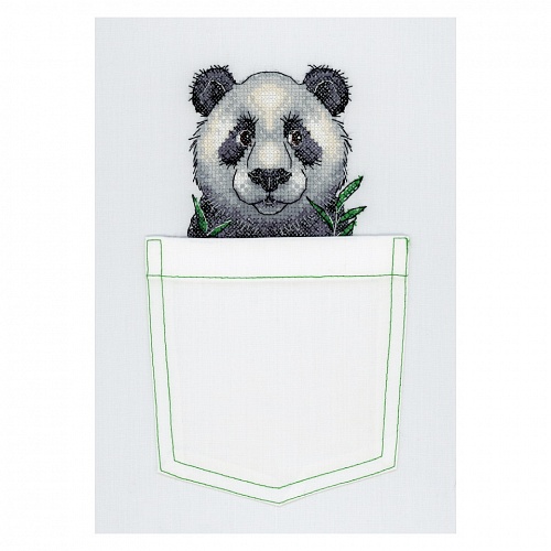 Набор для творчества Вышивание на одежде Веселая панда 8х9см, Жар-Птица В-241