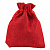 Мешок для подарков 14х20см искусственный лен красный OMG 000809G/2