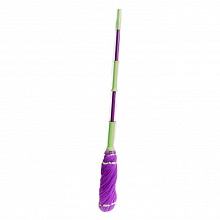 Швабра веревочная из микрофибры 120см длина ручки металл фиолетовая/зеленая EuroHouse, 4829