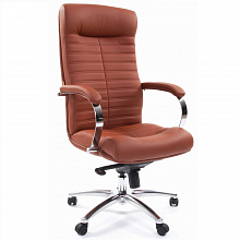 Кресло офисное Chairman 480 кожа коричневая, спинка коричневая
