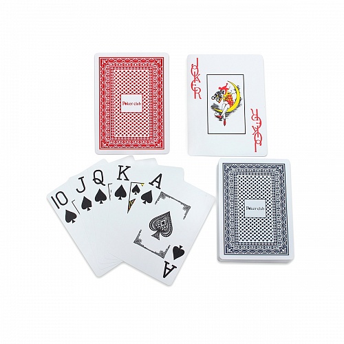 Карты игральные из 2-х колод Покер 54шт синяя и красная рубашка MILAND, ИН-5912