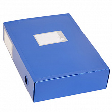 Короб архивный  80мм пластик синий Бюрократ BA80/08BLUE
